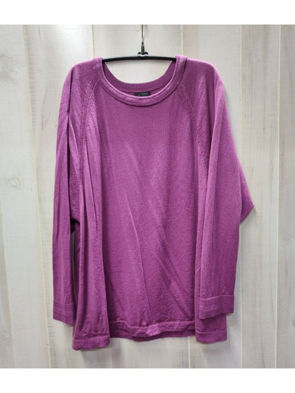 J Jill Wearever Merino Wool Tunic, Fuchsia Pink, Size XL, 3/4 sleeve, Washable